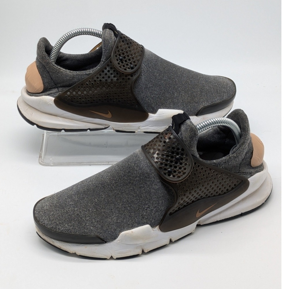 Nike Sock Dart SE Women's 9 Gray Black Vachetta Tan Slip On Sneakers 862412-001